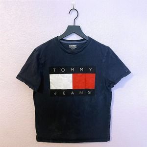 Tommy Hilfiger Jeans Vintage Logo TShirt Short Sleeve 90s Y2K Blue Men's Size M